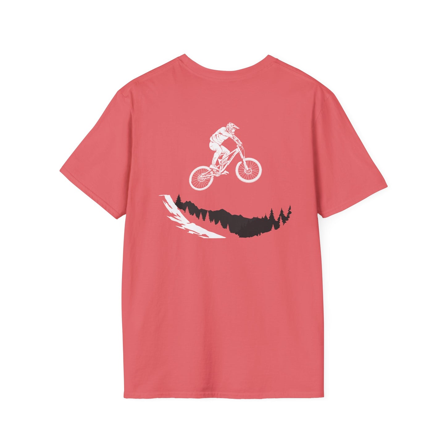 Adventure Mountain Biking Unisex T-Shirt - Softstyle Graphic Tee for Outdoor Enthusiasts