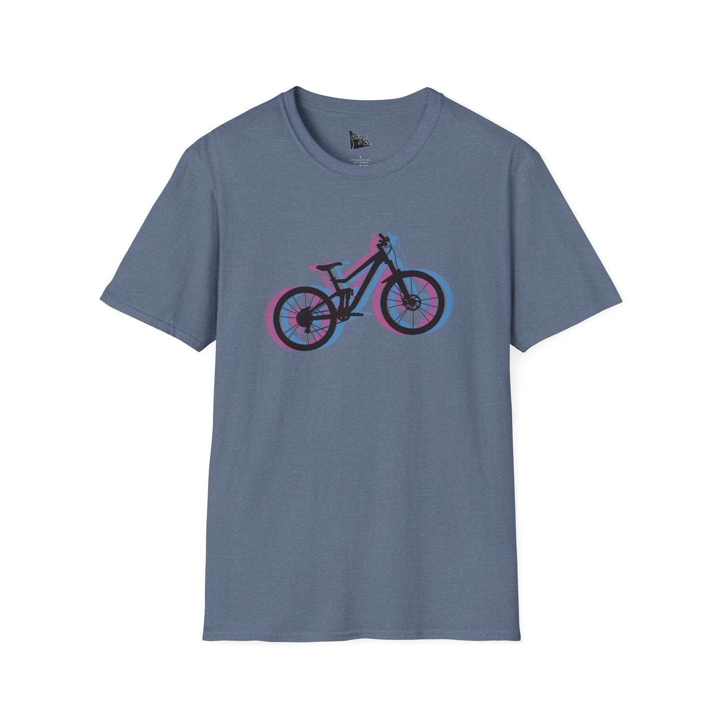 Unisex Softstyle T-Shirt - Retro Bike Design for Cycling Enthusiasts