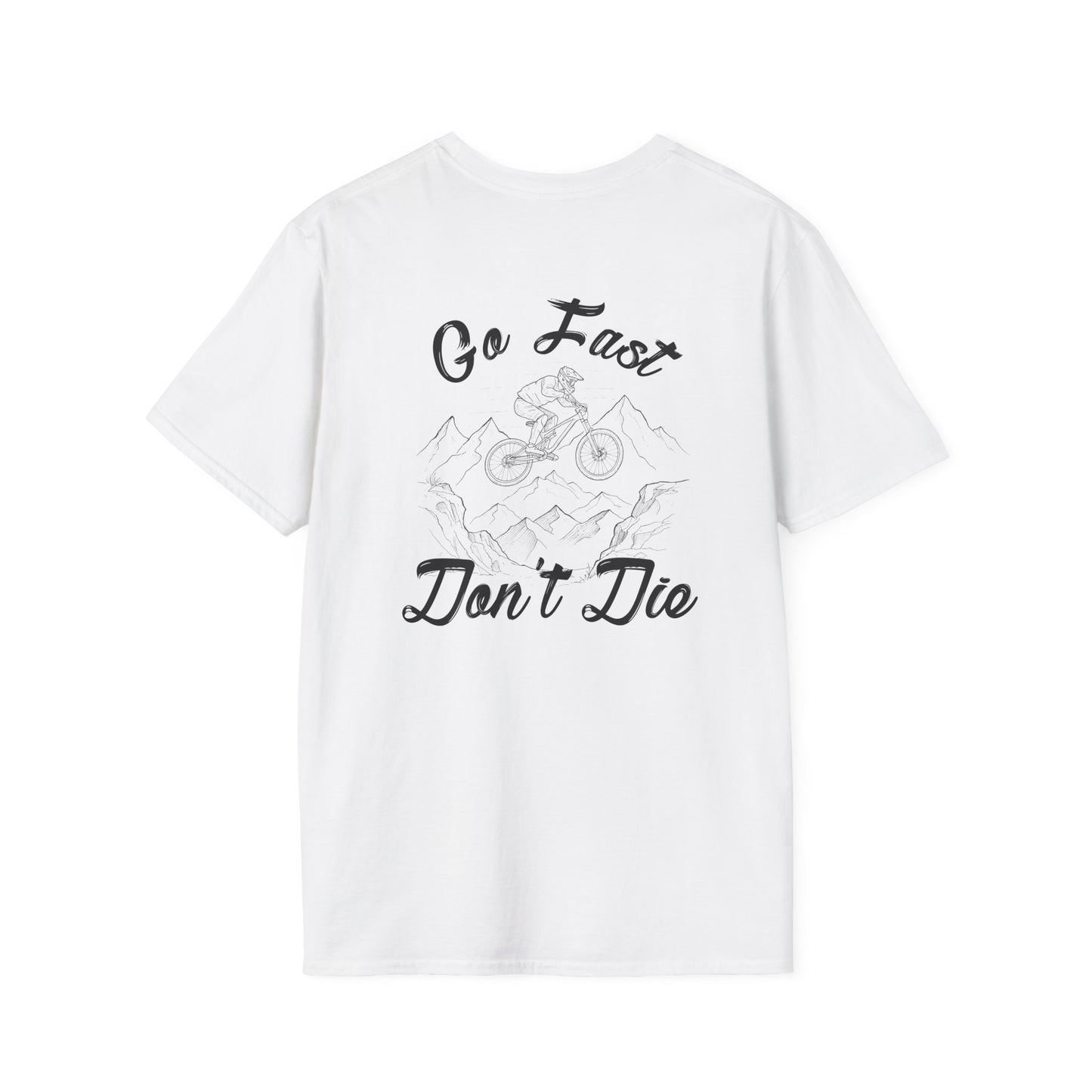 Adventure-Inspired Unisex Softstyle T-Shirt - 'Go Fast, Don't Die'