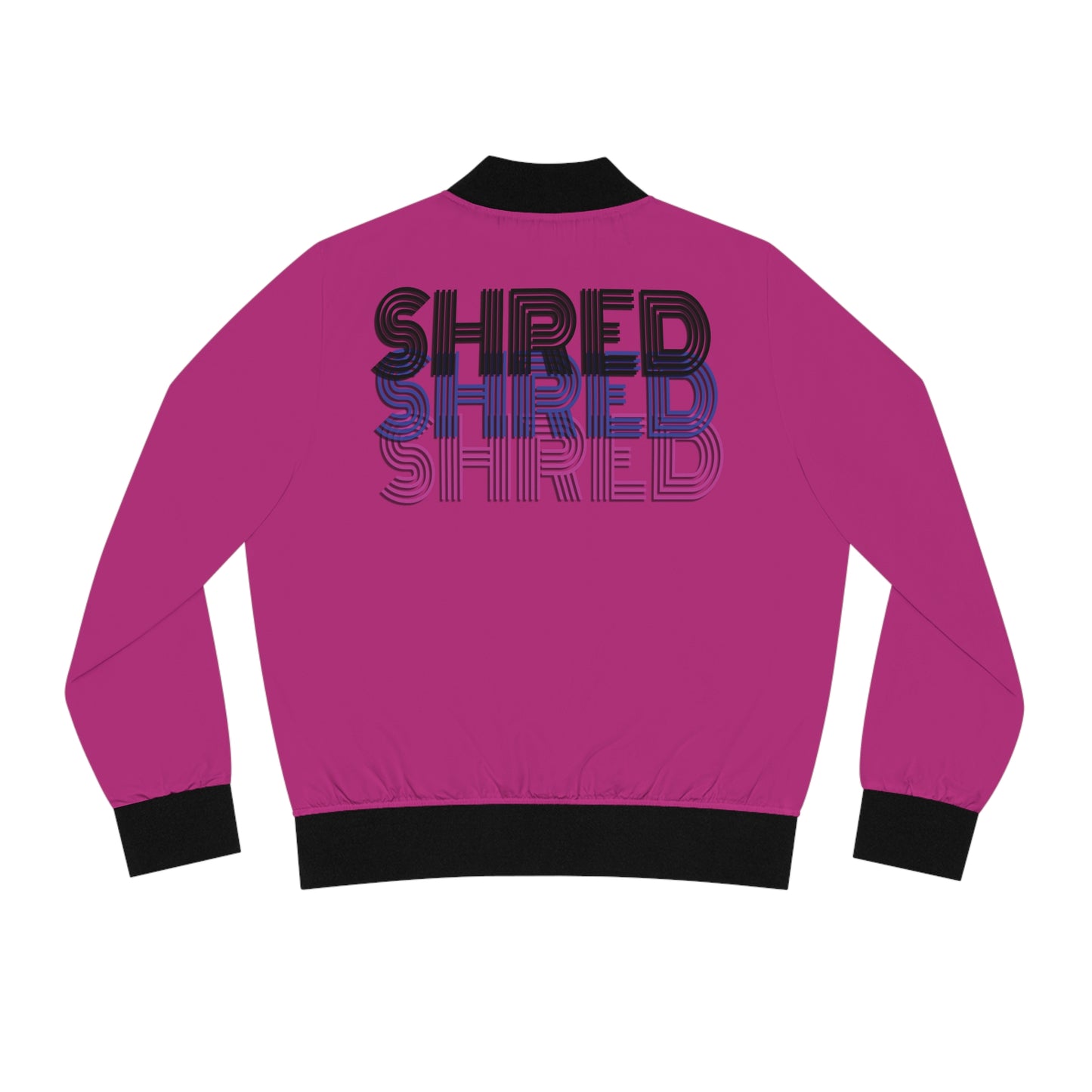 Trendy Women's Bomber Jacket with 'SHRED' Design - Stylish Sportswear for Active Lifestyle