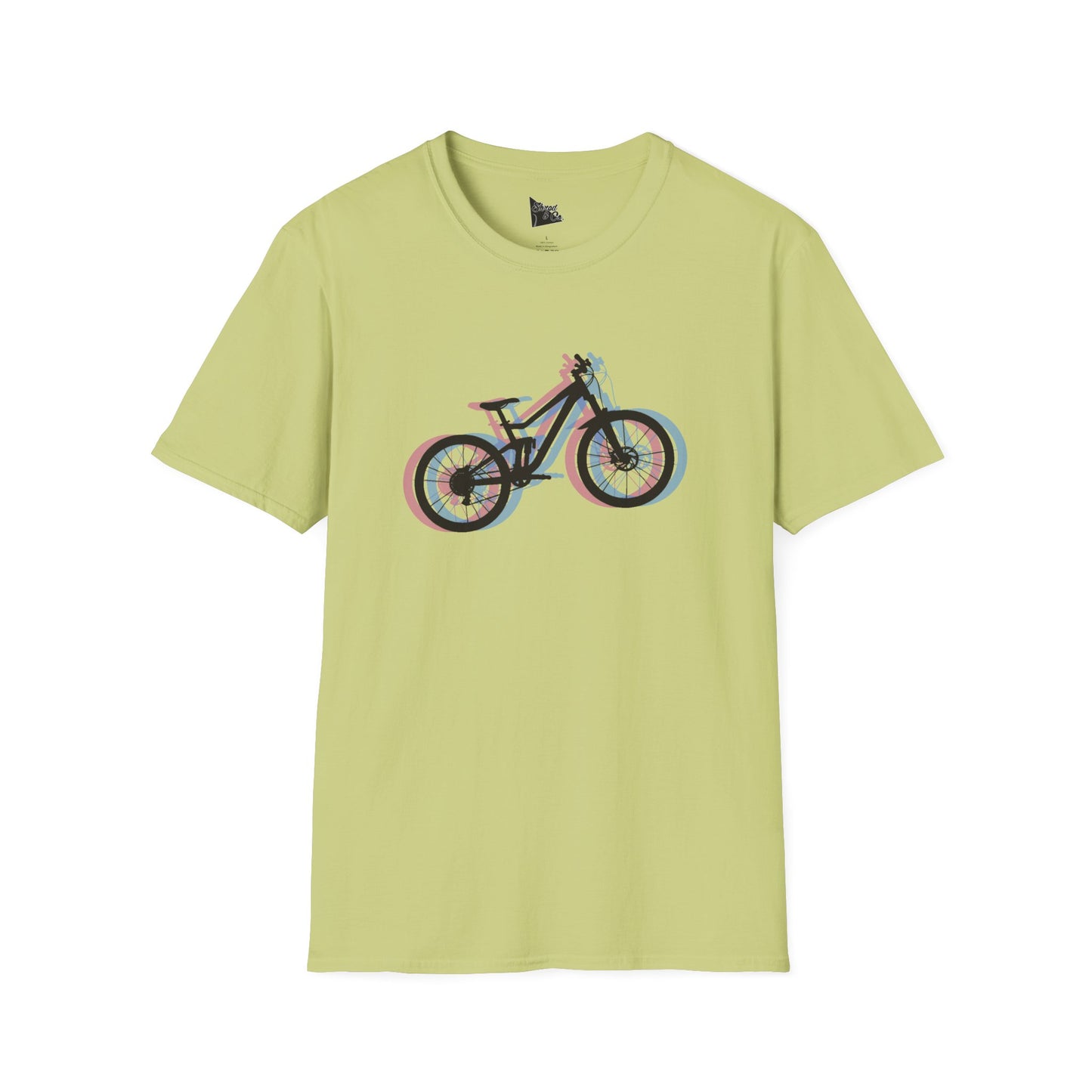 Unisex Softstyle T-Shirt - Retro Bike Design for Cycling Enthusiasts