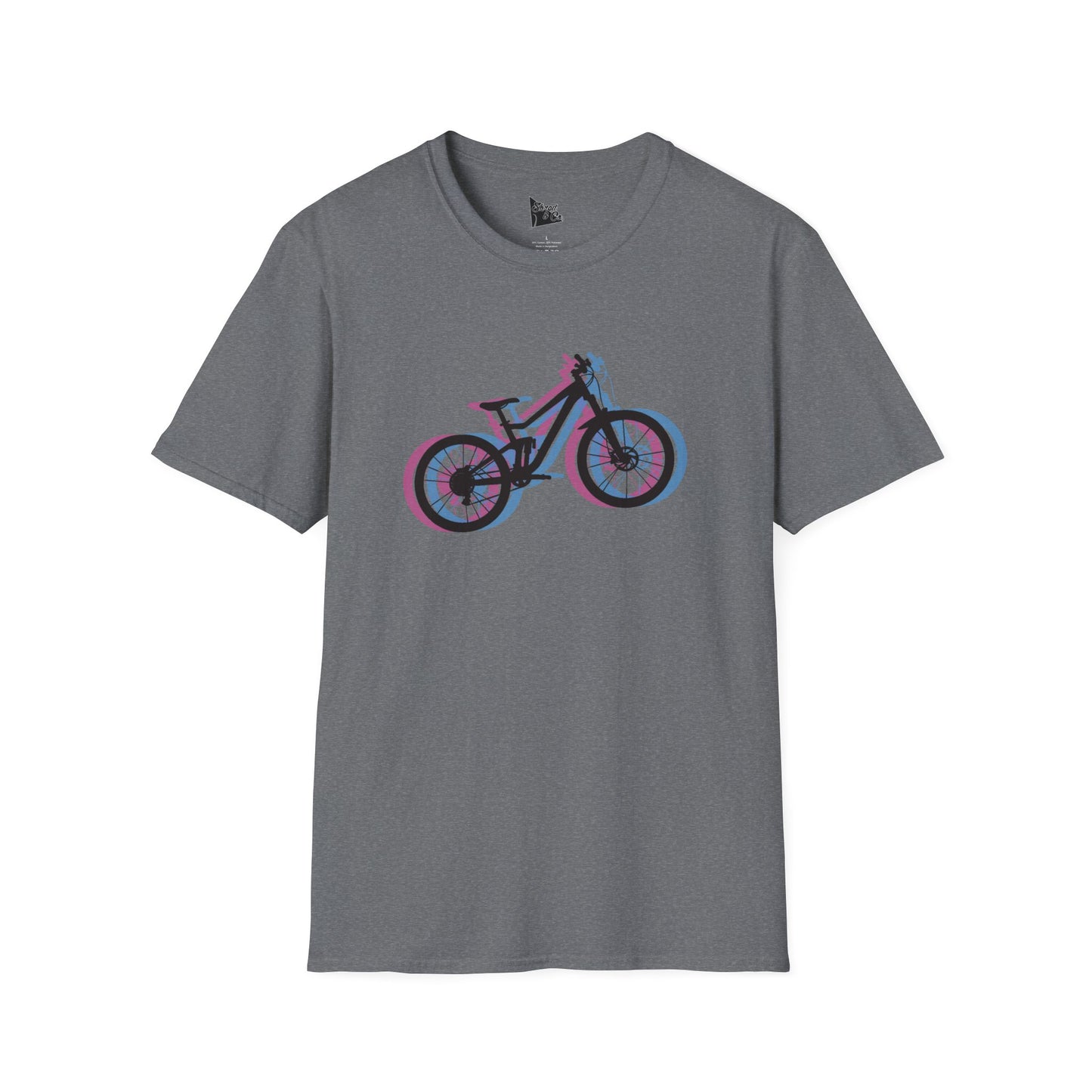 Unisex Softstyle T-Shirt - Retro Bike Design for Cycling Enthusiasts