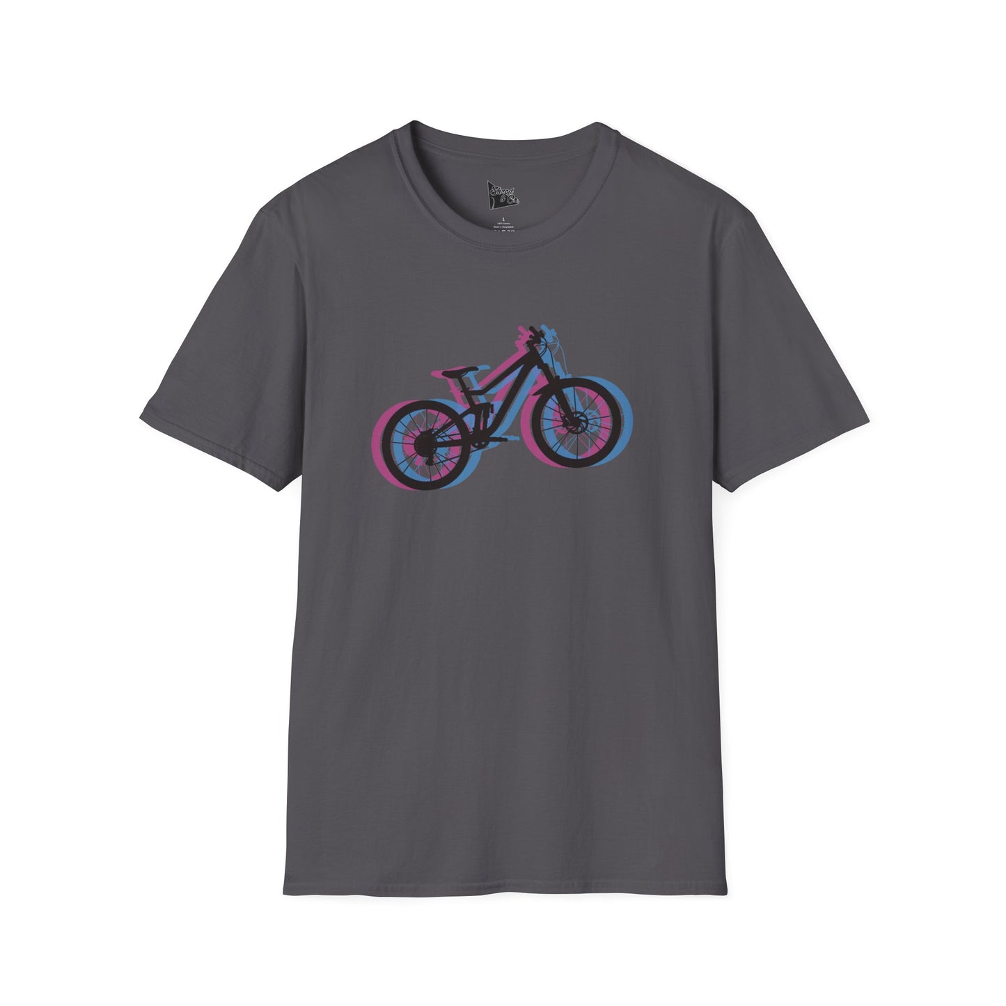 Unisex Softstyle T-Shirt - Retro Bike Design for Cycling Enthusiasts