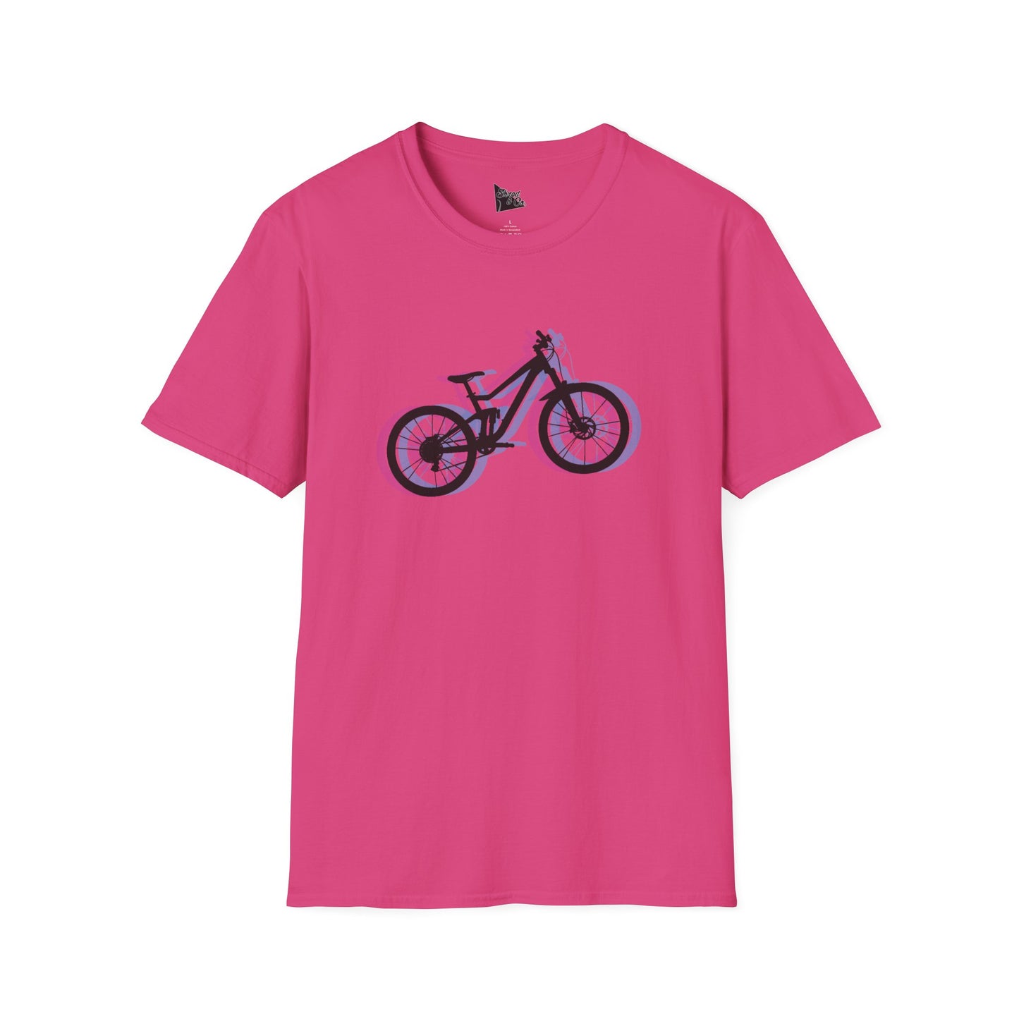 Unisex Softstyle T-Shirt - Retro Bike Design for Cycling Enthusiasts