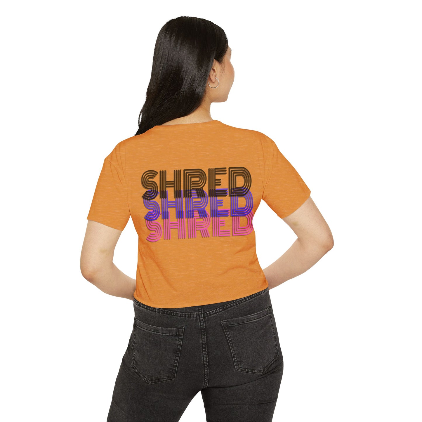 Women's Festival Crop Top - 'SHRED' Graphic Tee for Summer Events