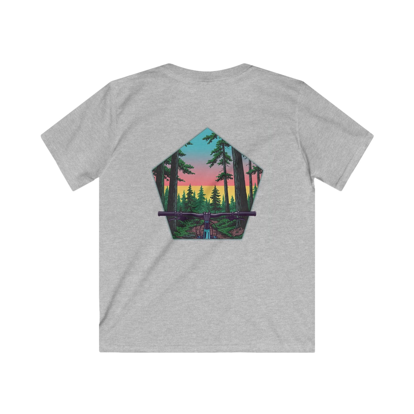 Nature-Inspired Kids Softstyle Tee with Scenic Forest Design