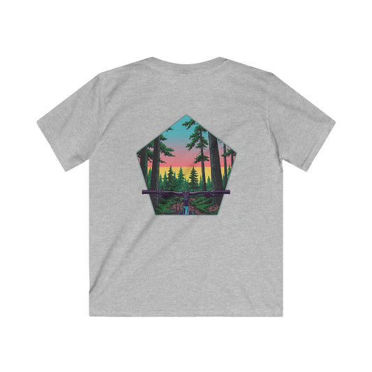 Nature-Inspired Kids Softstyle Tee with Scenic Forest Design