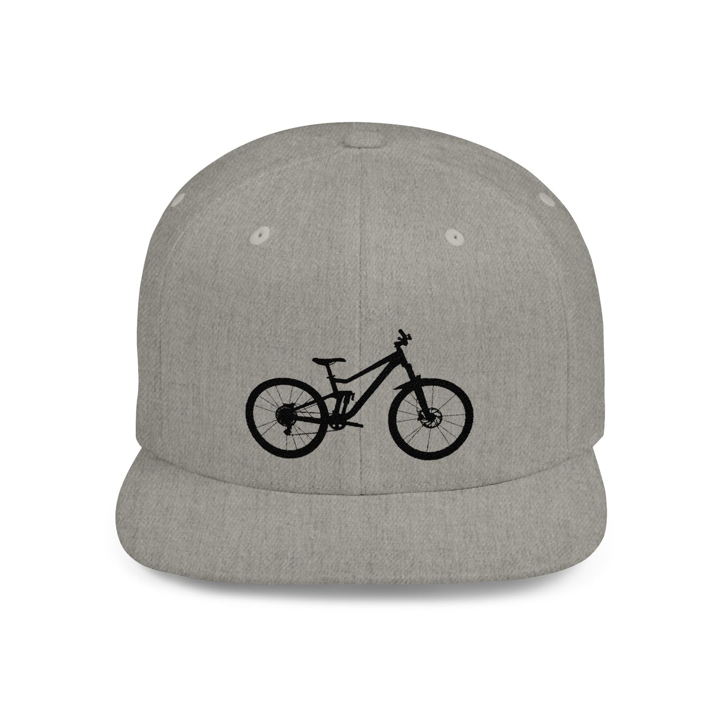 Stylish Flat Bill Snapback Hat with Bicycle Design