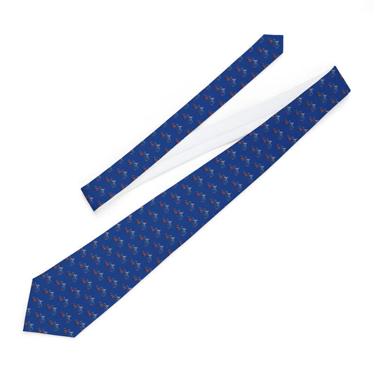 Classic Blue Necktie with Bicycle Pattern - Perfect for Father's Day or Casual Events