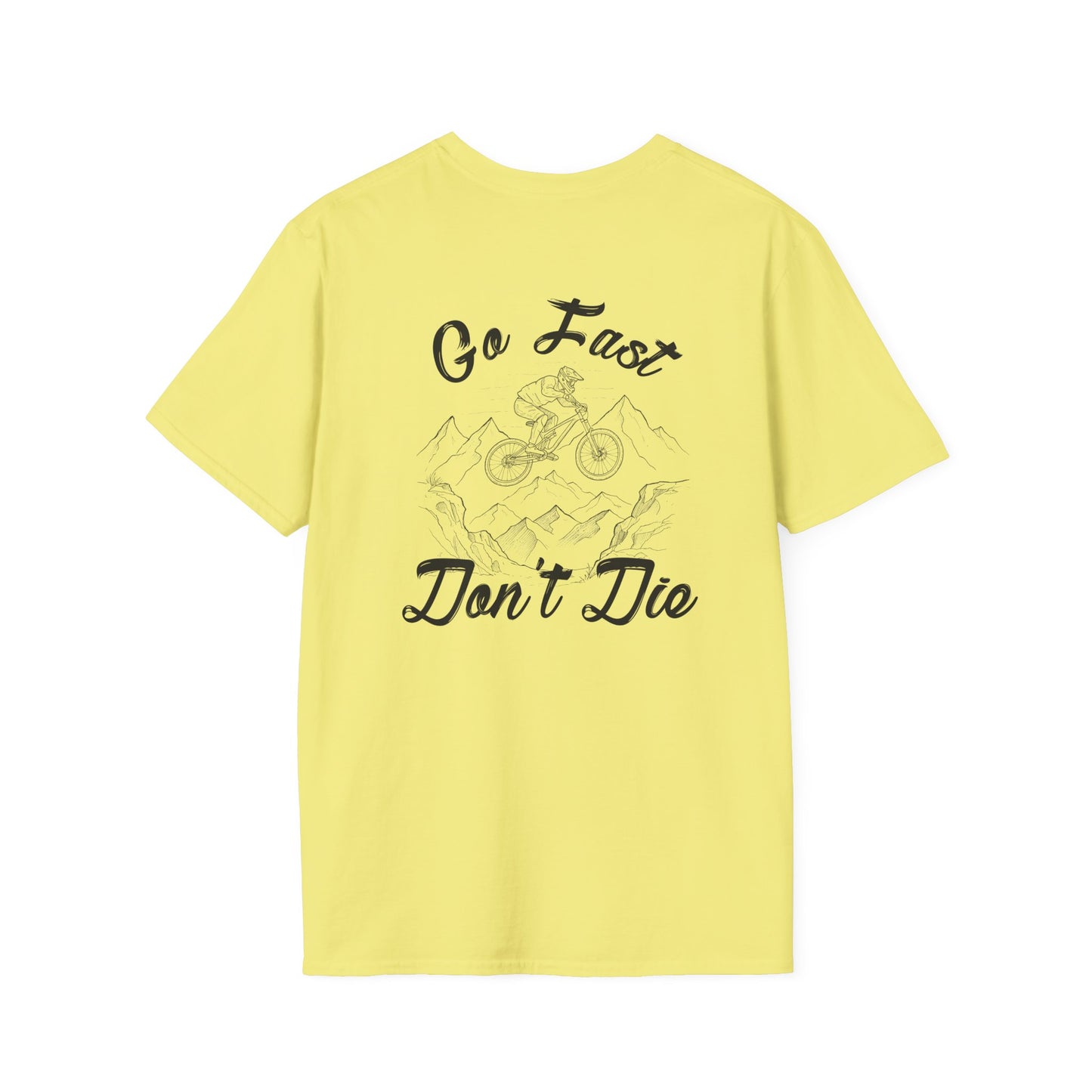 Adventure-Inspired Unisex Softstyle T-Shirt - 'Go Fast, Don't Die'