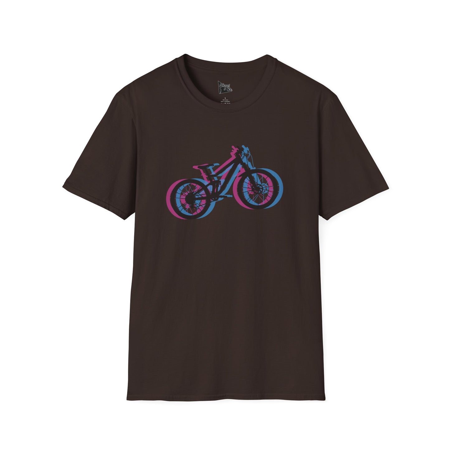 Unisex Softstyle T-Shirt - Retro Bike Design for Cycling Enthusiasts