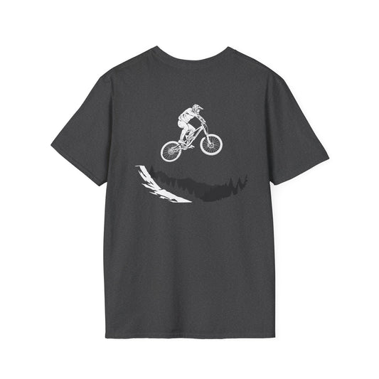 Adventure Mountain Biking Unisex T-Shirt - Softstyle Graphic Tee for Outdoor Enthusiasts