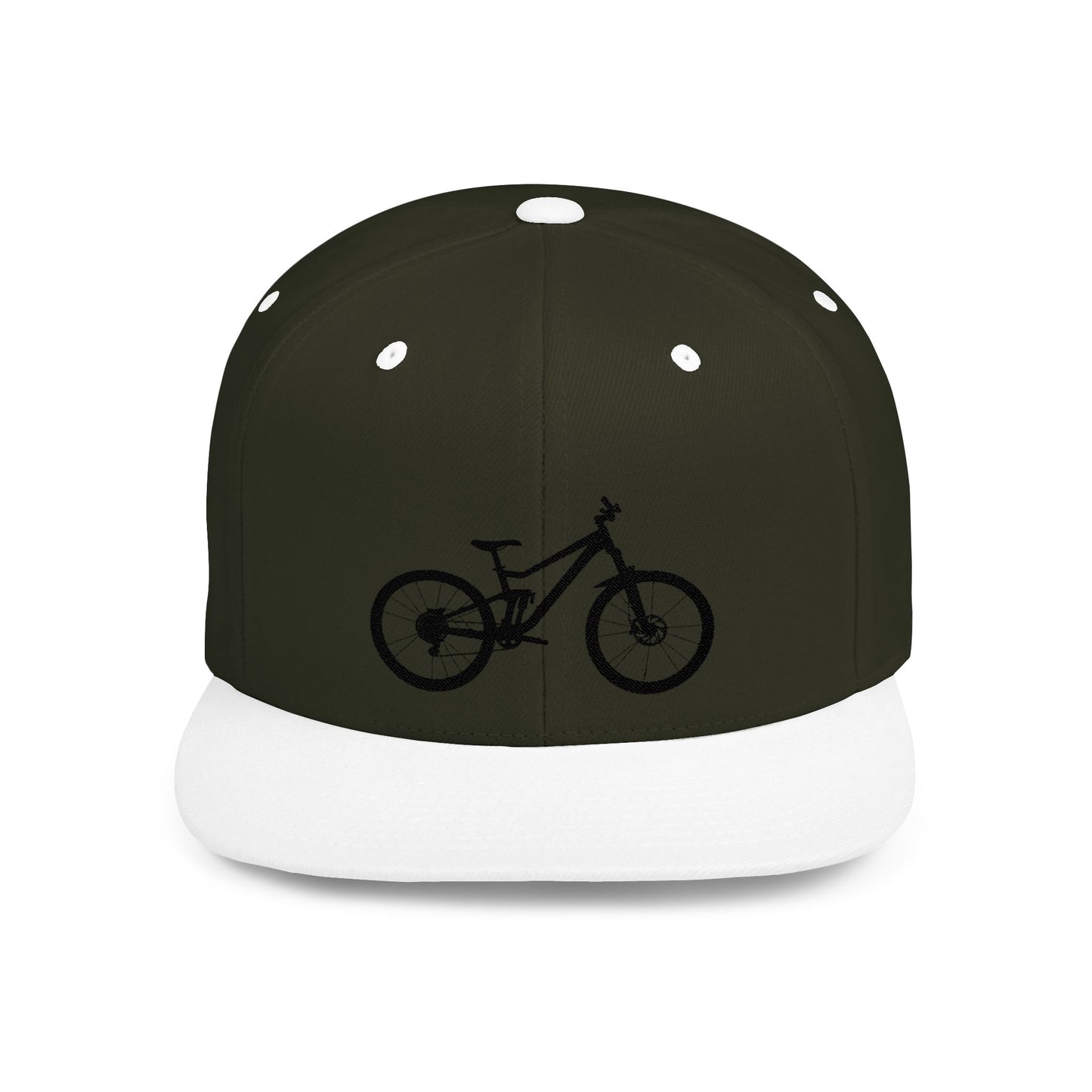 Stylish Flat Bill Snapback Hat with Bicycle Design