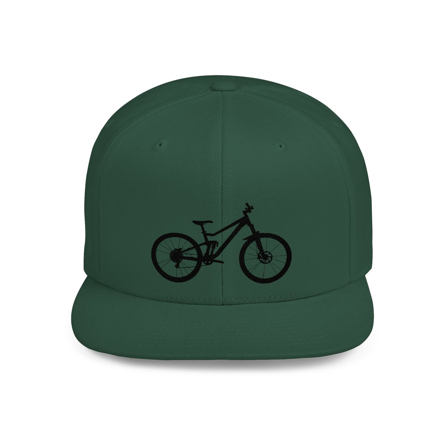 Stylish Flat Bill Snapback Hat with Bicycle Design