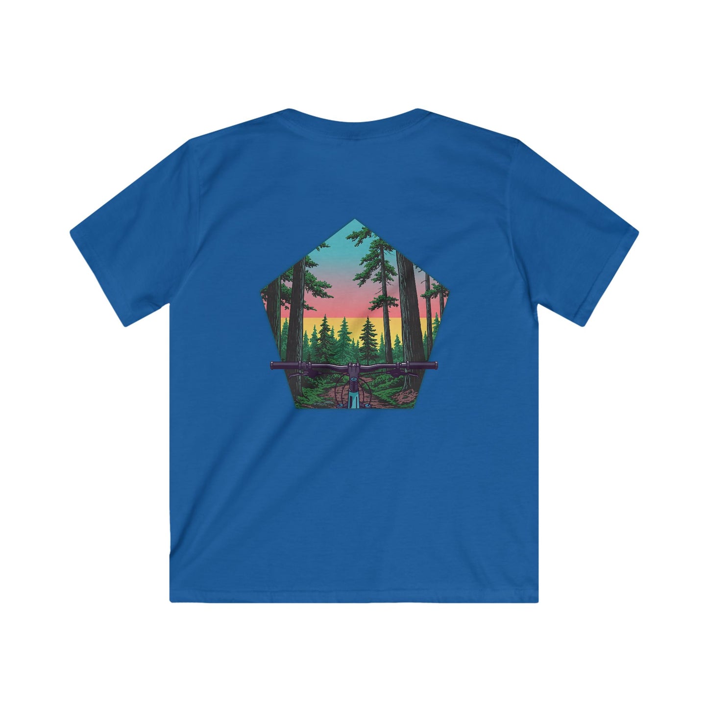 Nature-Inspired Kids Softstyle Tee with Scenic Forest Design