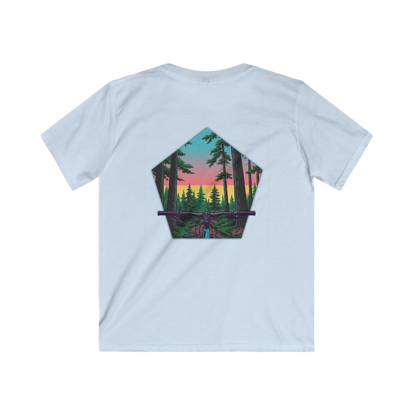 Nature-Inspired Kids Softstyle Tee with Scenic Forest Design