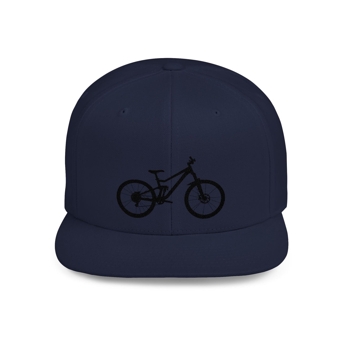 Stylish Flat Bill Snapback Hat with Bicycle Design