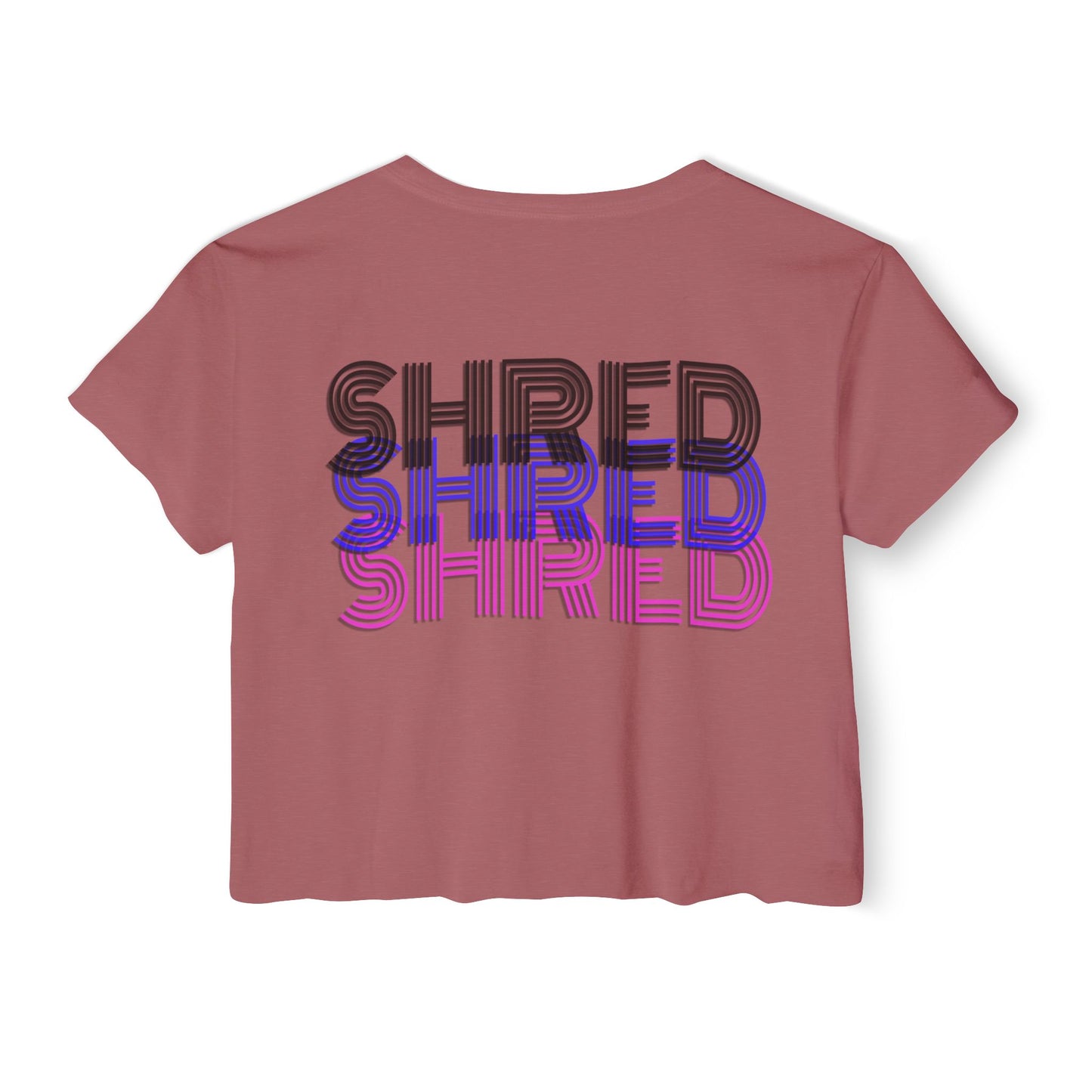 Women's Festival Crop Top - 'SHRED' Graphic Tee for Summer Events