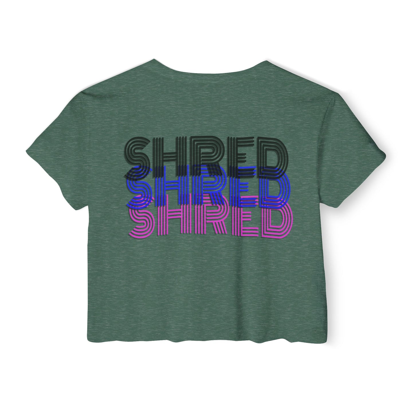 Women's Festival Crop Top - 'SHRED' Graphic Tee for Summer Events