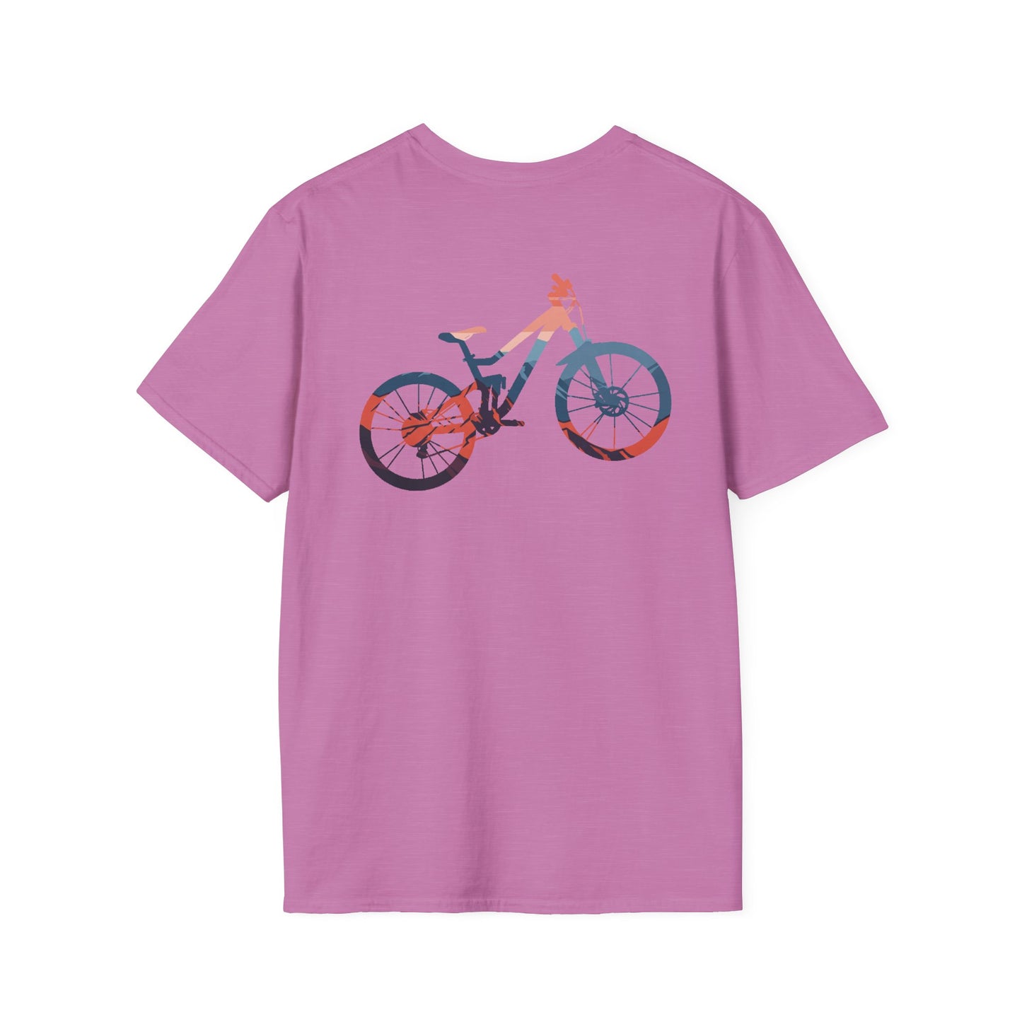 Adventure Awaits Unisex Softstyle T-Shirt - Biking Graphic Design