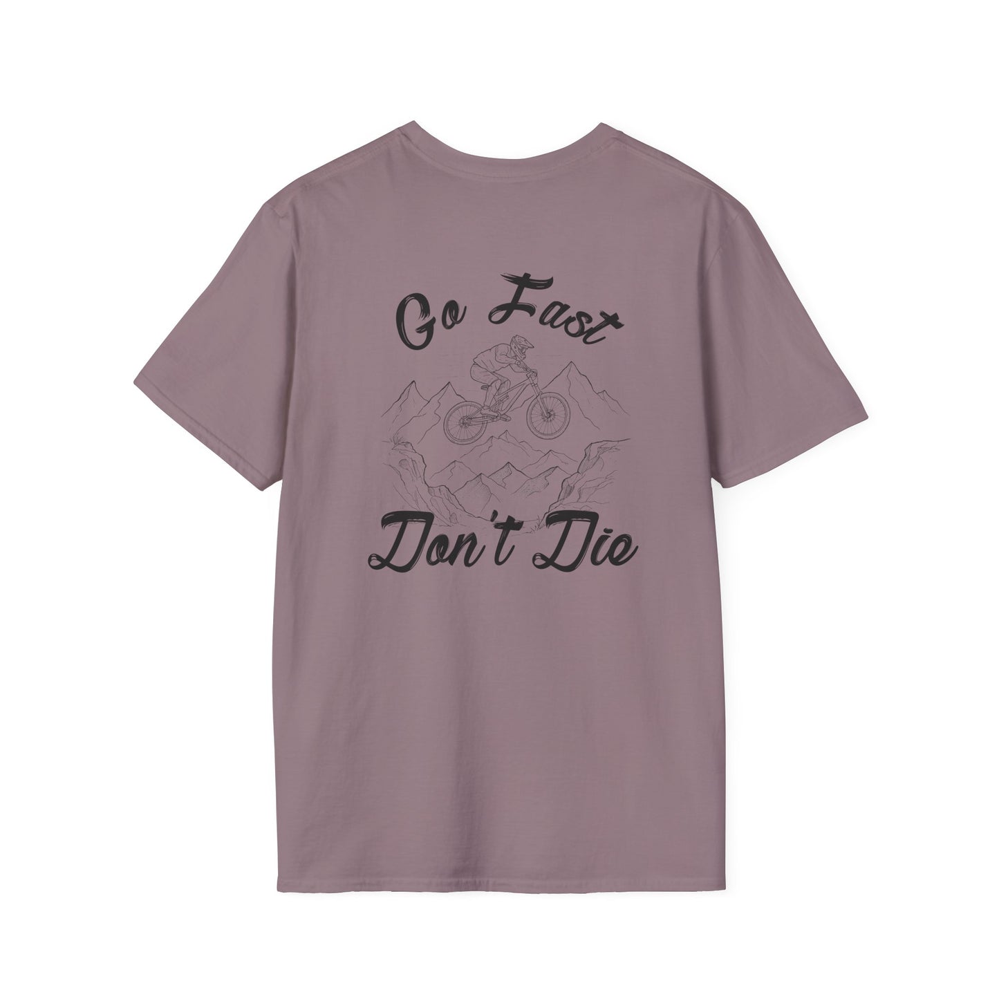 Adventure-Inspired Unisex Softstyle T-Shirt - 'Go Fast, Don't Die'