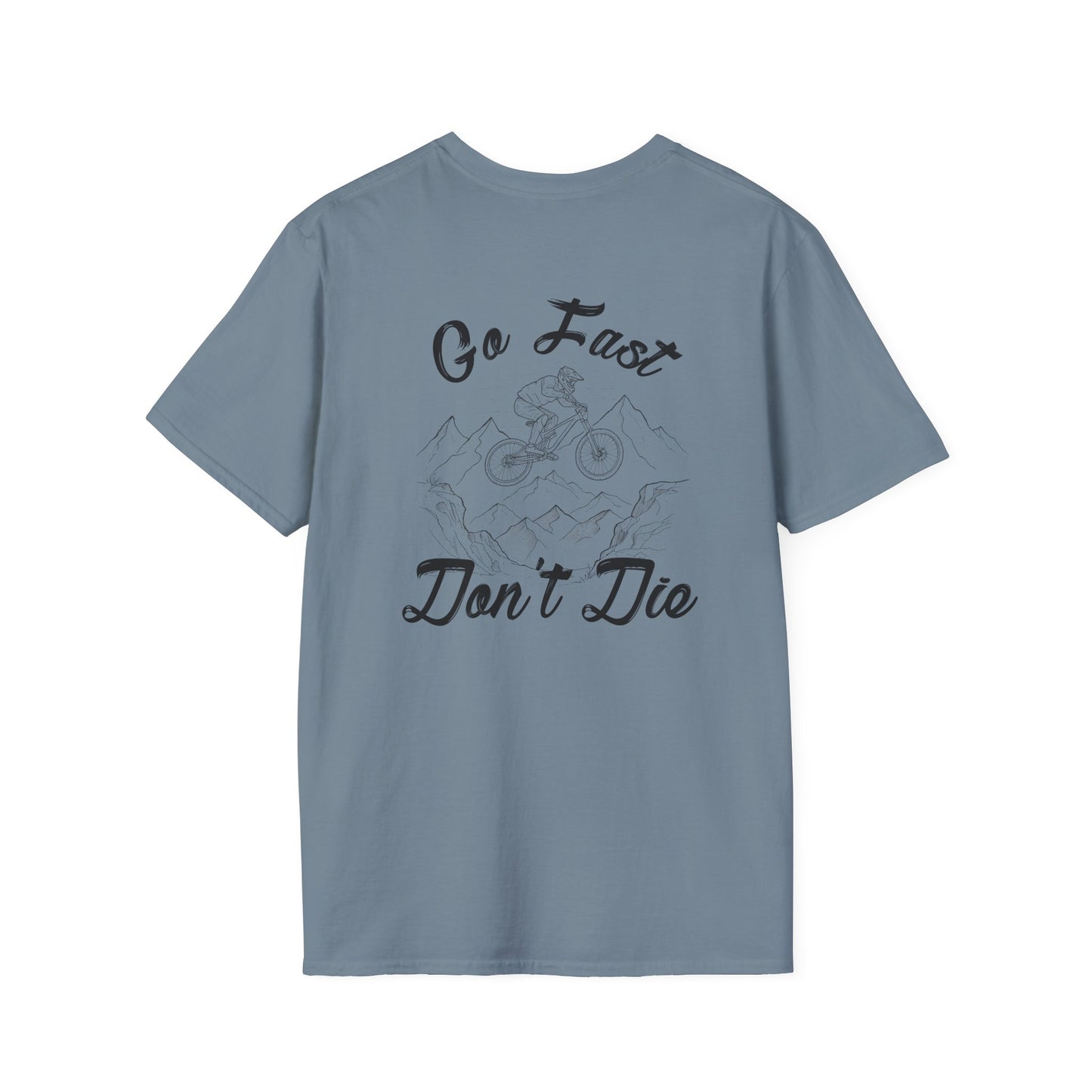 Adventure-Inspired Unisex Softstyle T-Shirt - 'Go Fast, Don't Die'