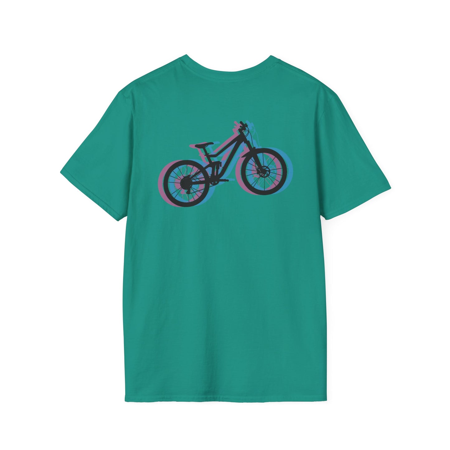 Unisex Softstyle T-Shirt - Retro Bike Design for Cycling Enthusiasts